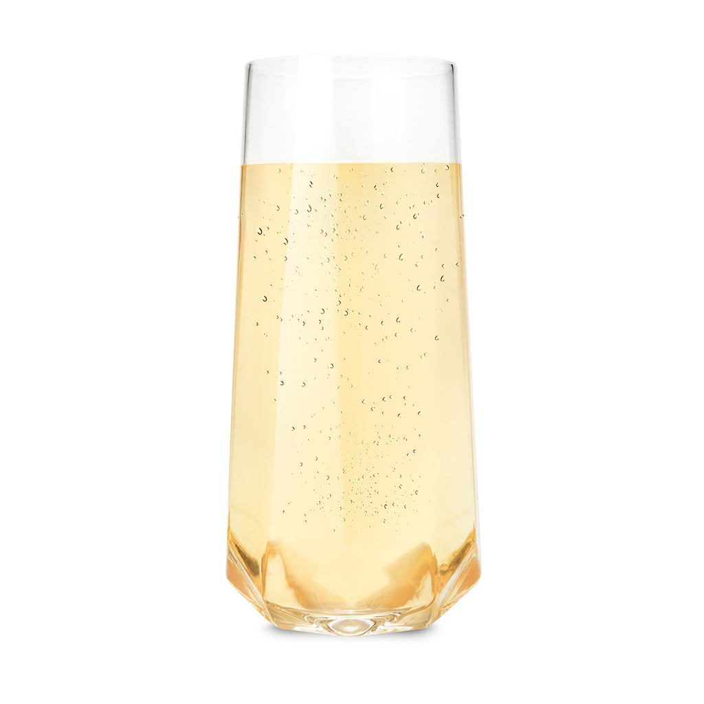 Gold-Rimmed Crystal Champagne Flutes by Viski, Set of 2 - Drinkware